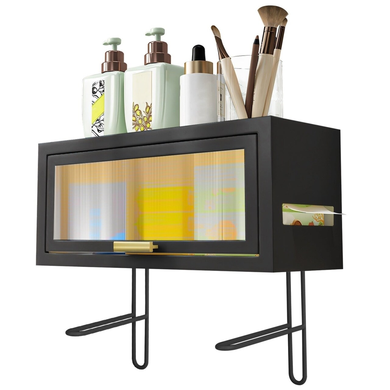 Over The Toilet Storage Cabinet Bathroom Storage Organizer Toilet Storage Box With Transparent Magnetic Door Side